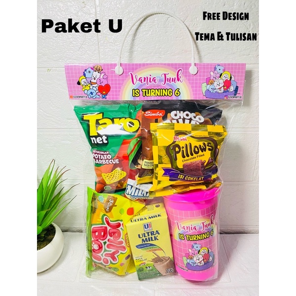 

Paket Snack Ulang Tahun Label U/ souvenir ulang tahun / goodie bag ulang tahun / hampers ulang tahun