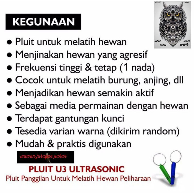 Pluit burung, peluit pemanggil burung, peluit latih