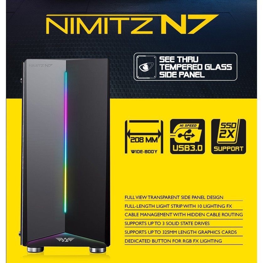 Casing PC Armaggeddon Nimitz N7 RGB Black