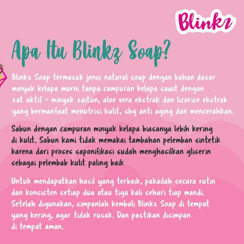 [Agen Resmi] Blinkz Soap BPOM - Sabun Pencerah Wajah dan Badan - FREE GIFT