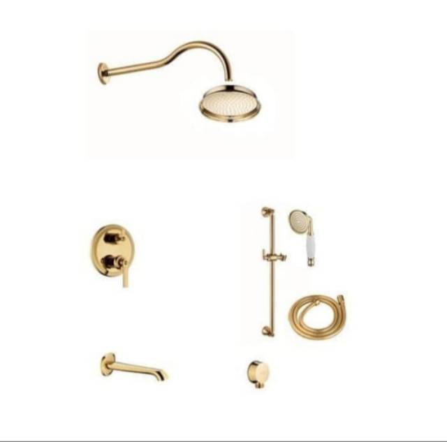 PAKET GOLD LIBERTY KERAN SHOWER MANDI SET RAIN SHOWER HAND SHOWER