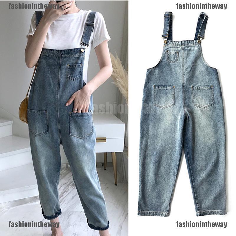 denim strap jumpsuit