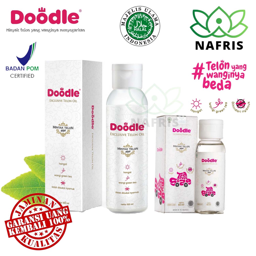 ♥️Nafris♥️Minyak Telon Doodle ( wangi GREEN TEA ) untuk bayi dan anak Exclusive Telon Oil Anti Nyamuk Doodle 100ml Doodle 60ml Travel Size|doodle minyak telon