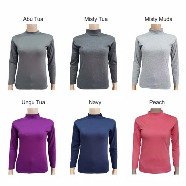  Manset  baju  dalaman baju  lengan panjang  high neck All 