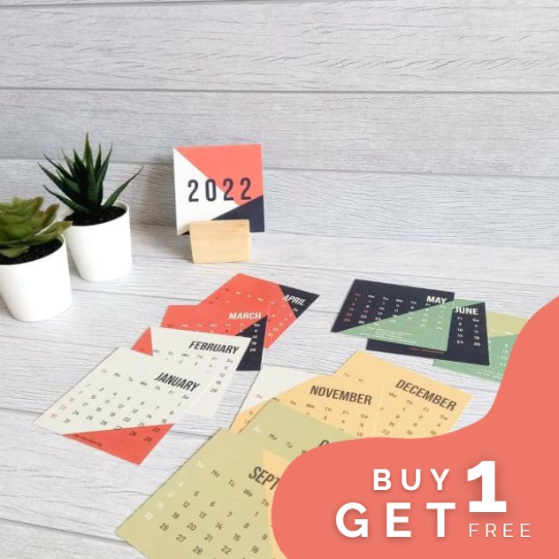 

PAPERIKO Geometric Calendar/ Kalender Meja Duduk 2022 | CAL20S