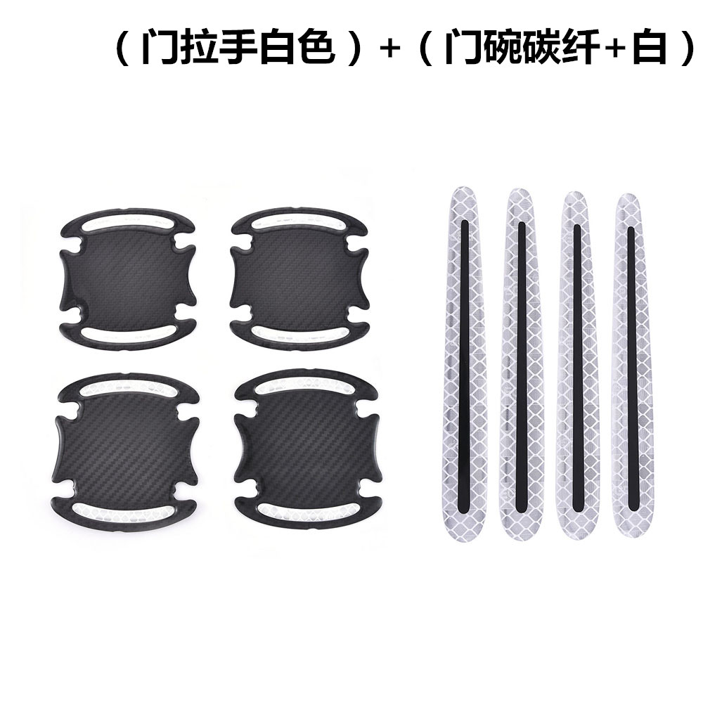 【COD Tangding】8PCS/SET Car Door Handle Bowl Protective Film Reflective Sticker Strips Anti-Scratch