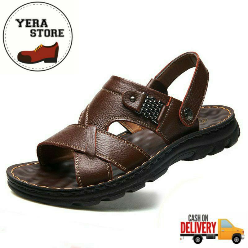 SANDAL GUNUNG PRIA KULIT KASUAL HIKING COWOK SENDAL GUNUNG ORIGINAL CASUAL