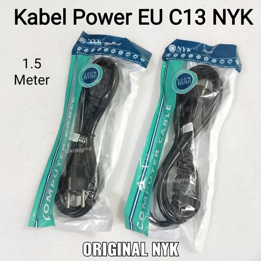 Kabel Power AC Cord 1.5 Meter Lurus EU C13 Komputer CPU NYK 3x0.75mm