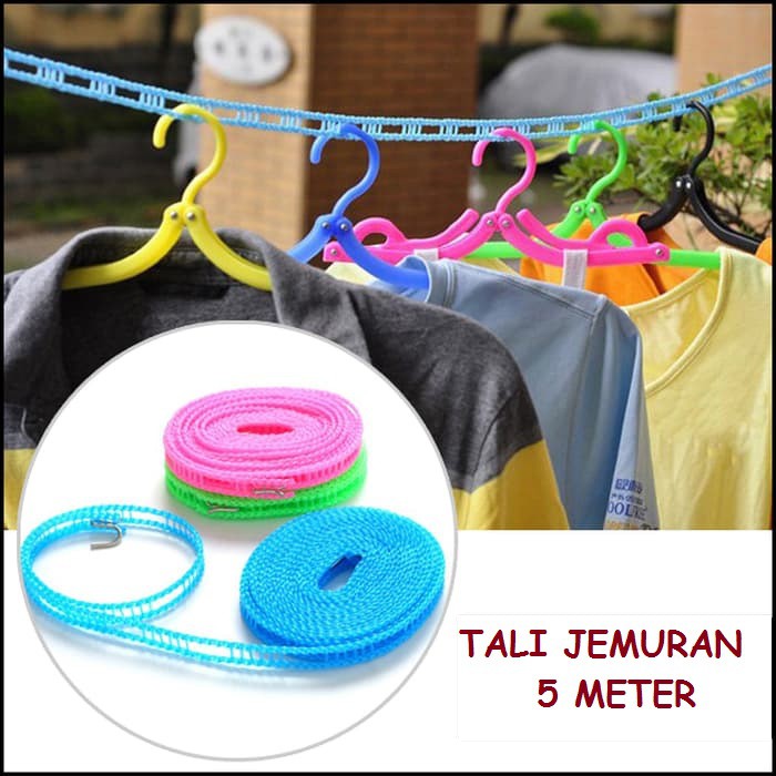 TALI JEMURAN / TALI JEMURAN BAJU / TALI JEMURAN 5 METER / TALI JEMURAN BERLUBANG / AF0001