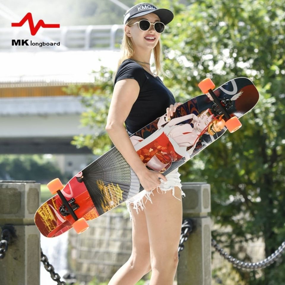 Mk longboard / longboard Bahan Serat Bambu Ukuran 109cm / 119cm 43inch / 46 &quot;Untuk tiktok MK