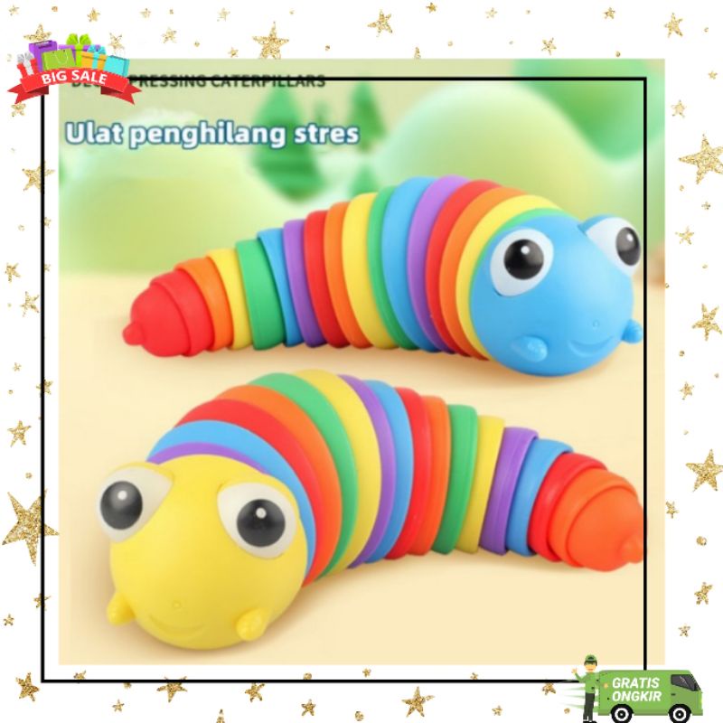 mainan fidget ulat slug toys