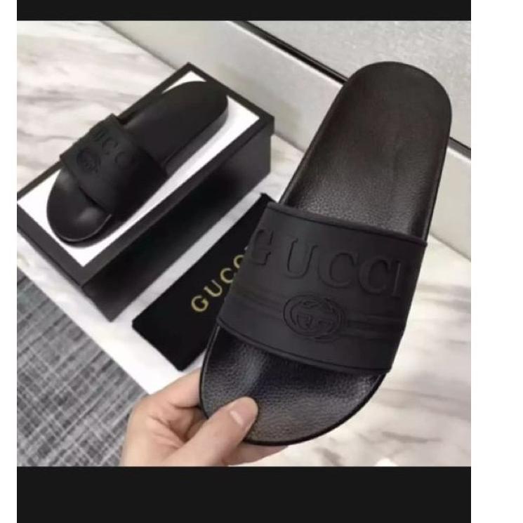 GROSIR Sandal Selop Pria dan Wanita Gucci Premium Motif Timbul
