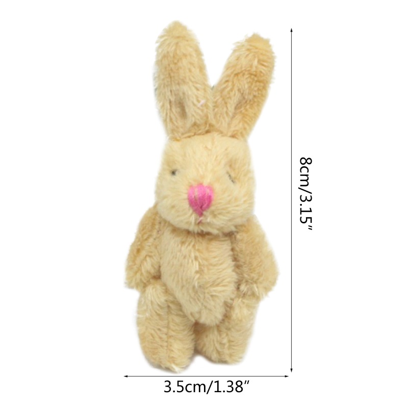 Mary 6cm Mini Lembut Mewah Bunny Joint Kelinci Untuk Hiasan Boneka Untuk Rumah Plush Mini Mainan Boneka Kelinci Untuk Boneka Bunny F