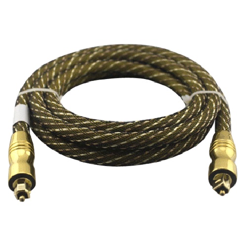 Kabel Toslink Audio Fiber Optic Male Ke Male 3 Meter - Golden