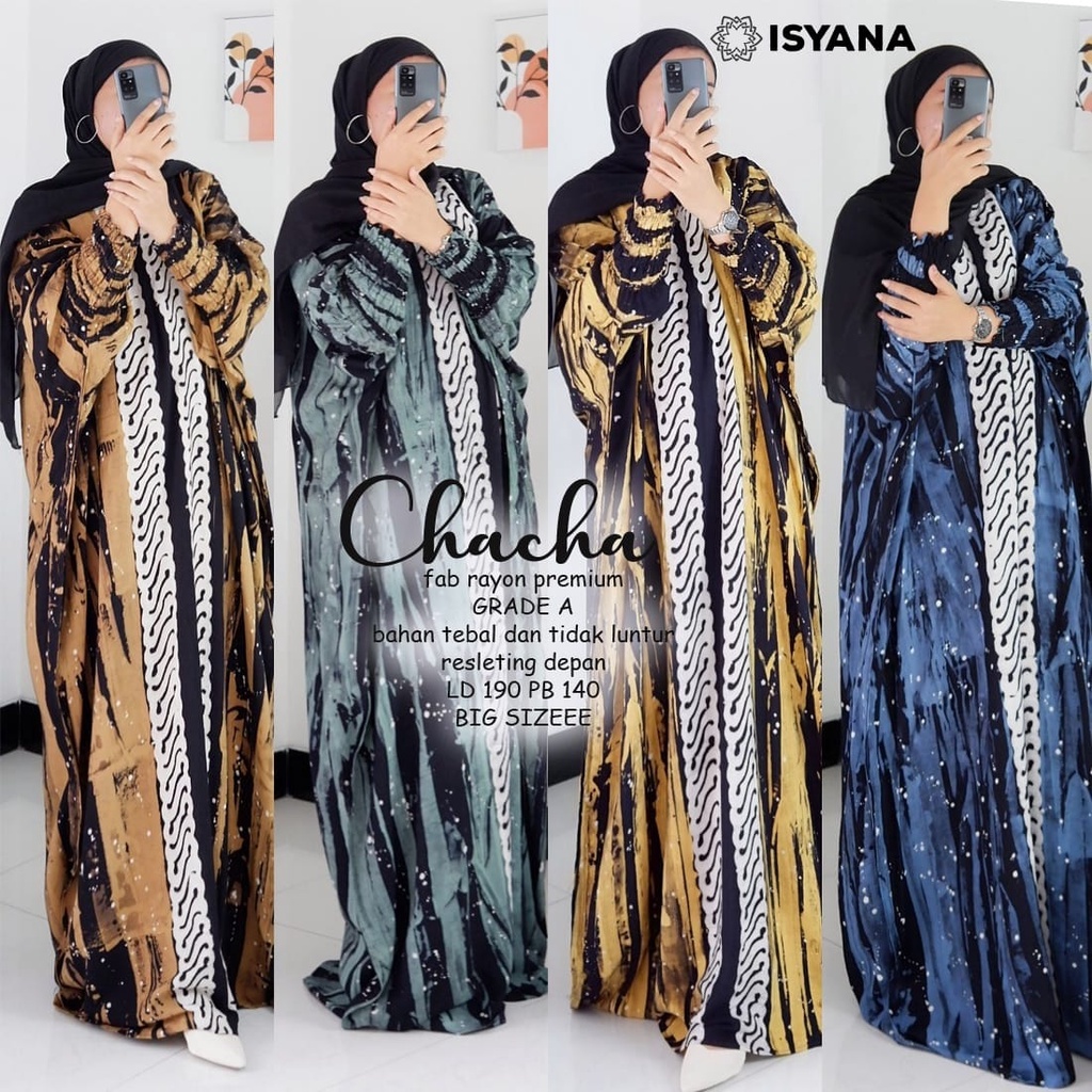 chacha maxy dress pakaian baju gamis longdress maxi dres syari rayon adem motif batik jumbo xxxxxl b