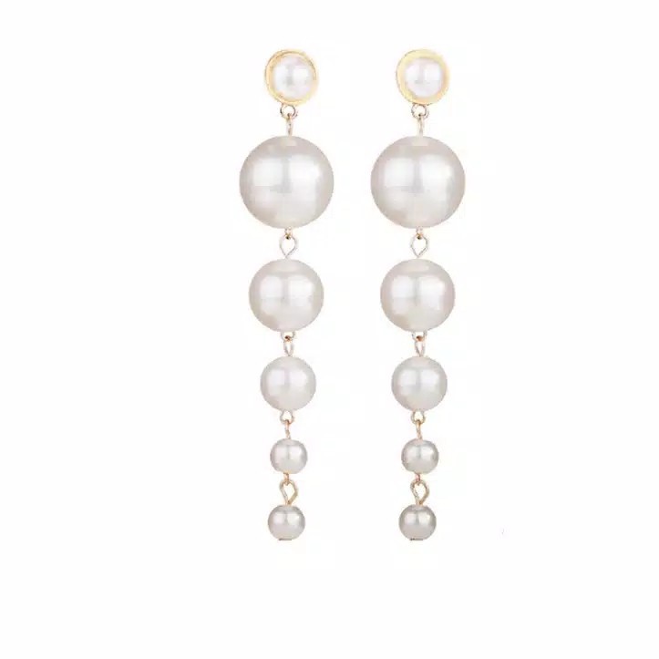 Senada Victory Anting Panjang Anting Korea Anting Mutiara Giwang Fashion