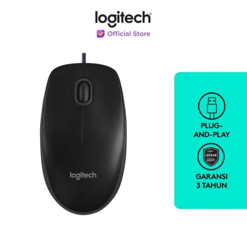 Mouse Usb Optical Logitech B100, M90 Optical Wired USB Original Garansi Resmi