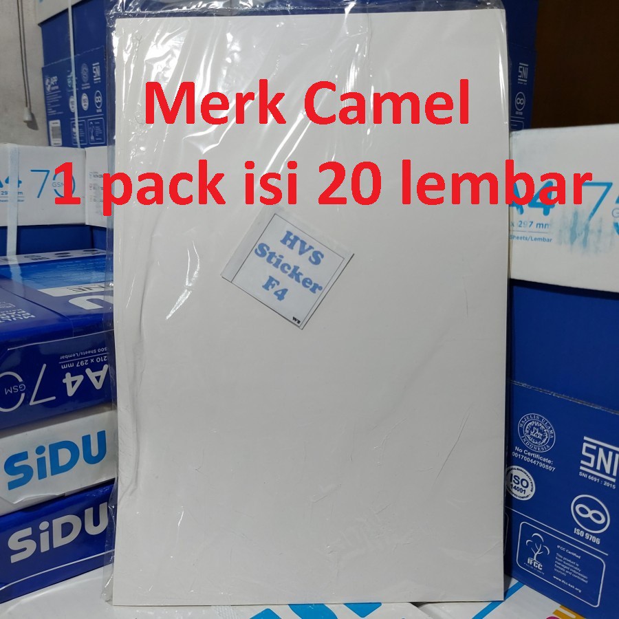 

Kertas stiker HVS F4 camel