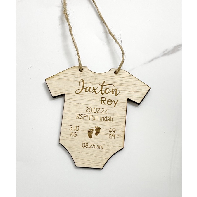 WOODEN BABYBORN SIGNAGE | PAPAN NAMA BAYI KAYU | HOSPITAL BOARD | PROPERTI FOTO