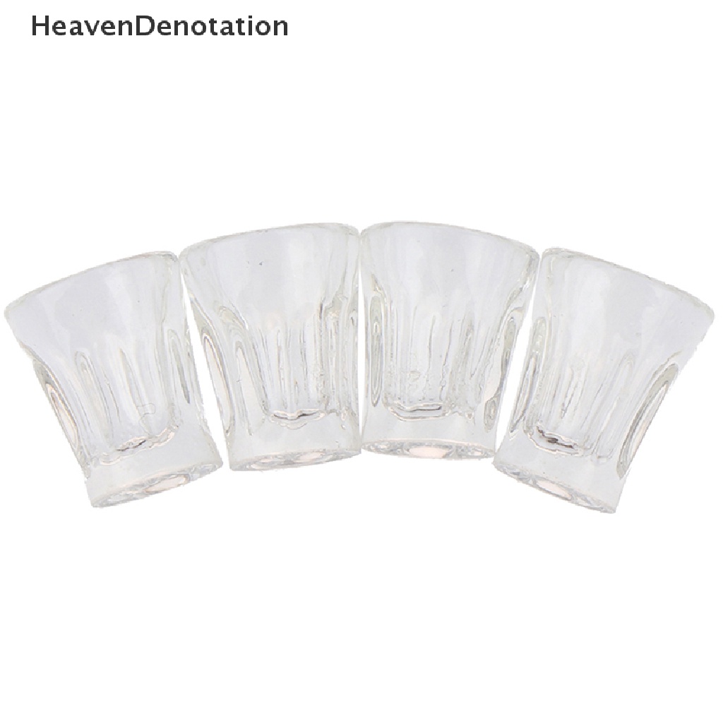(Heavendenotation) 4pcs / Set Mainan Miniatur Gelas Transparan Bahan Resin Untuk Aksesoris Rumah Boneka