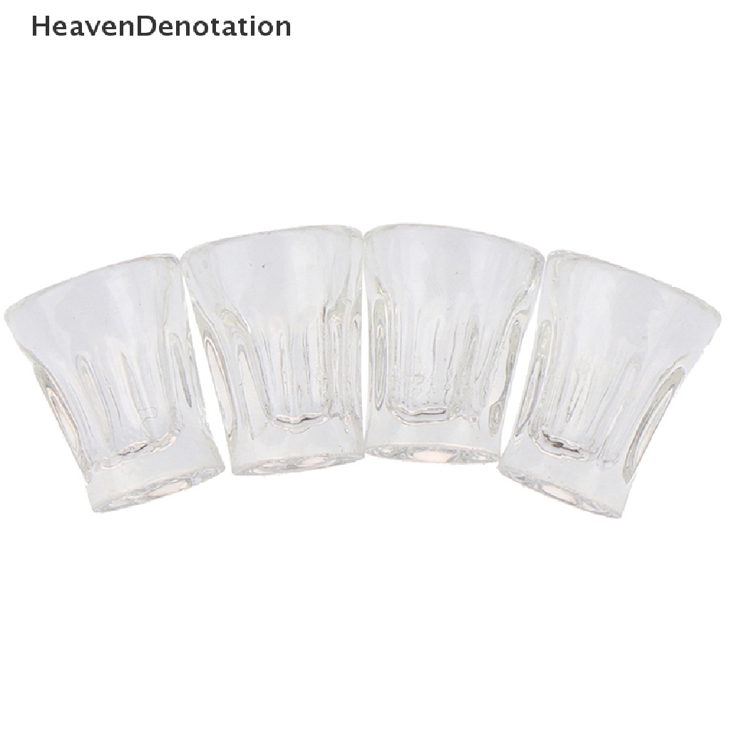 (Heavendenotation) 4pcs / Set Mainan Miniatur Gelas Transparan Bahan Resin Untuk Aksesoris Rumah Boneka