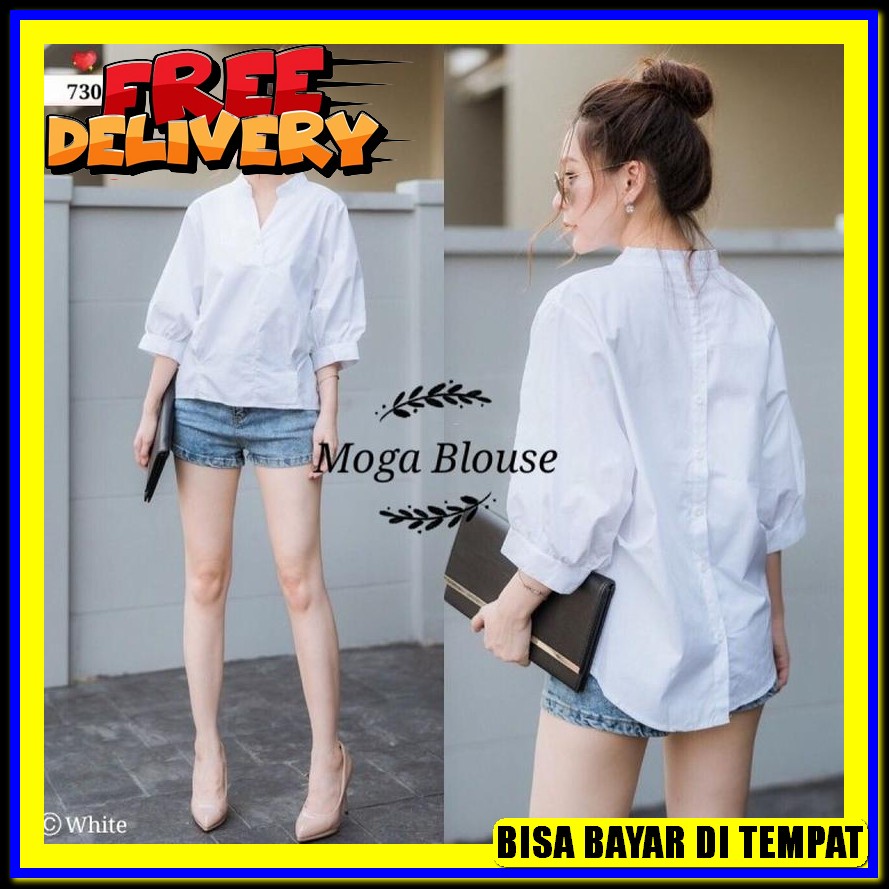 Bju Blus Baju Atasan Wanita Blouse Import Wanita Katun Rayon Navy Korea Remaja Kekinian Terbaru C49 