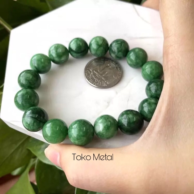 COD✔️ GELANG BATU GIOK STYLISH HIJAU COCOK UNTUK PRIA &amp; WANITA [TOKO METAL]