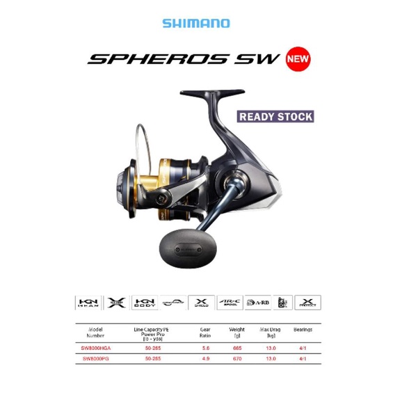 REEL SHIMANO SPHEROS 21 - SW 8000PG/HG