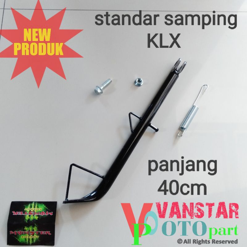 standar samping KLX panjang 40cm bahan tebal warna hitam