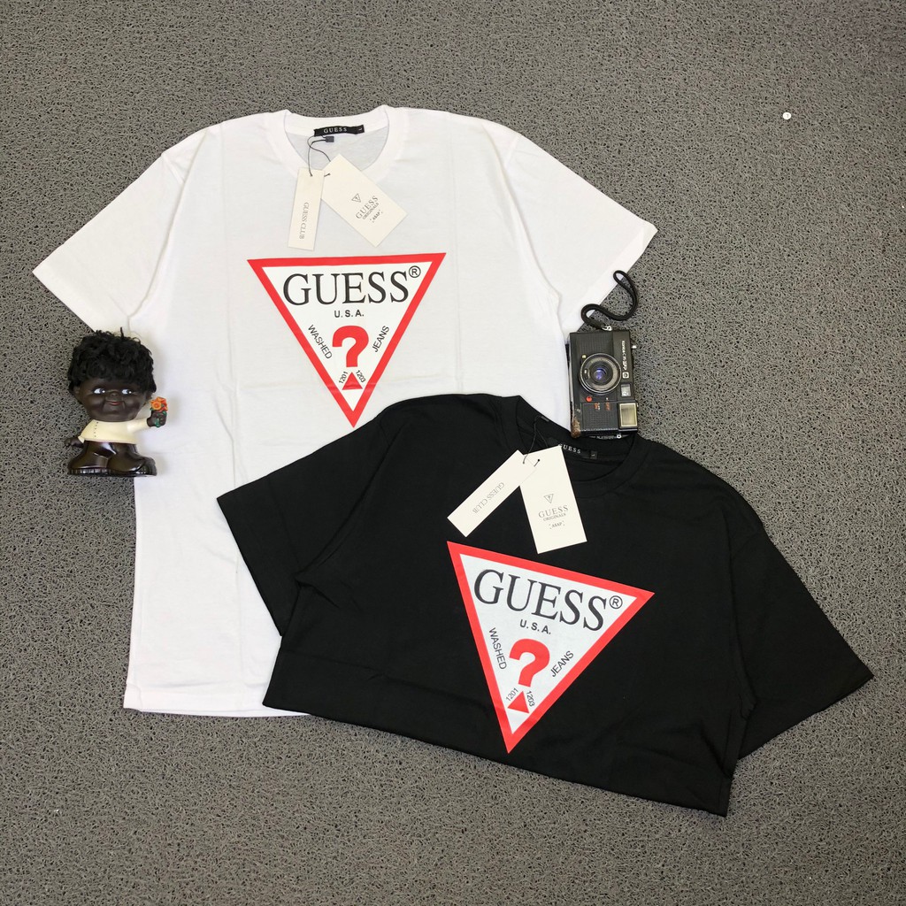 KAOS GUESS USA ASAP ROCKY WASHED JEANS TRIANGLE PRINTED TEES