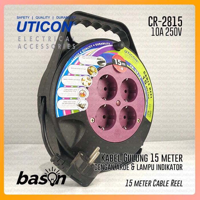 UTICON CR2815 Cable Reel - Kabel Gulung Arde 15Meter