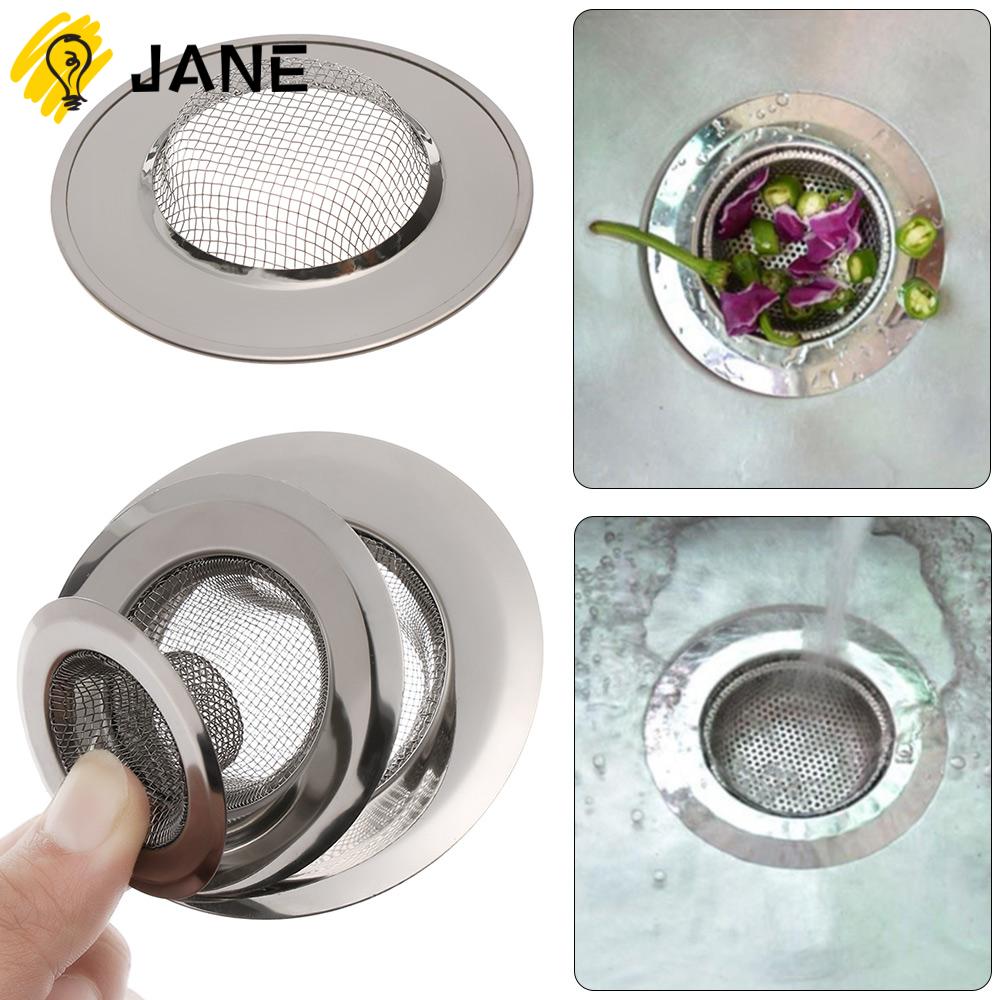 Jane Useful Sink Strainer Kitchen Waste Catcher Drain Filter Sewer Bathroom Stainless Steel Hair Clean Up Anti Clog Stopper Basket Mesh Trap Shopee Indonesia