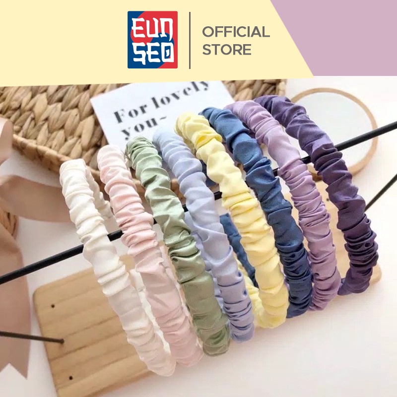 EUNSEO Bandana Bando Kerut Satin Headband Fashion Korea Premium