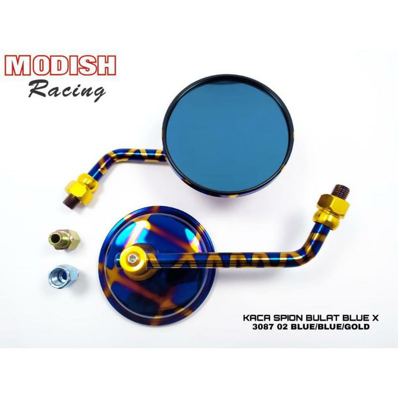 SPION BULAT MINI BLUE X SPION RETRO MINI SPION VESPA MINI UNIVERSAL FINO SCOOPY HONDA YAMAHA