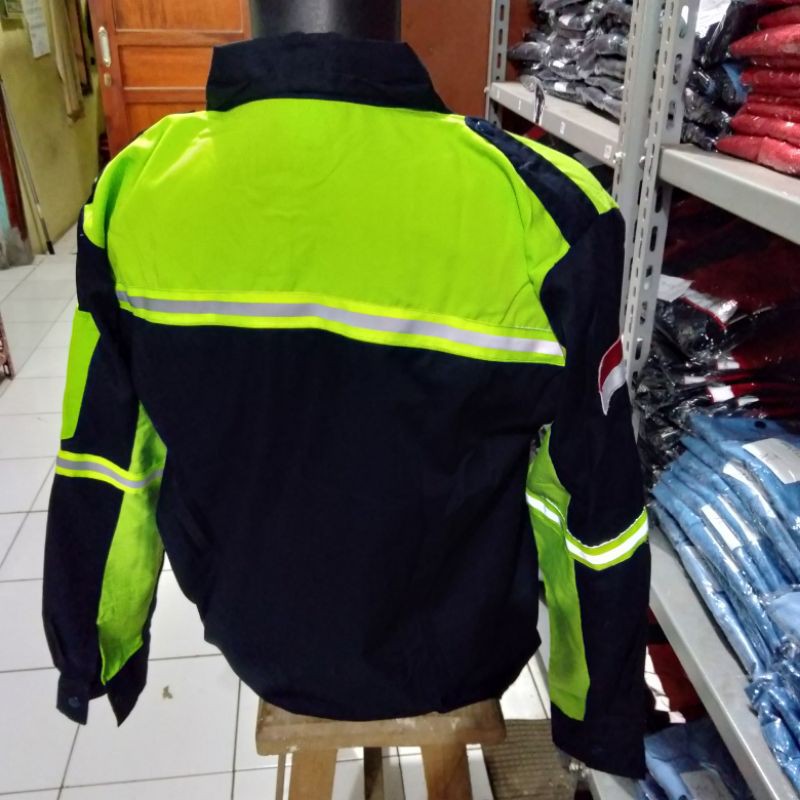 SERAGAM BAJU SAFETY DONGKER HIJAU PUPUS RESLETING