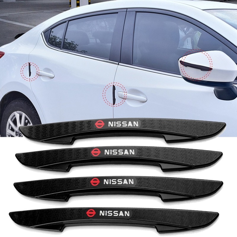 4PCS Logo Nissan Door Guard Pelindung Pintu Mobil Anti Goresan Pengaman For March Juke Terrano Gtr Livina Skyline Grand livina Evalia