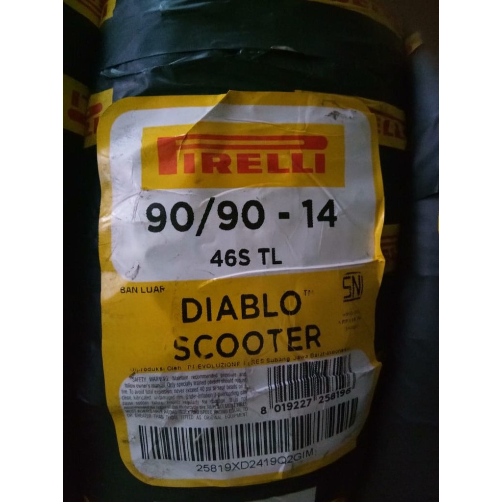 Ban Motor Beat Pirelli Angel Diablo Scooter 90/90 Ring 14