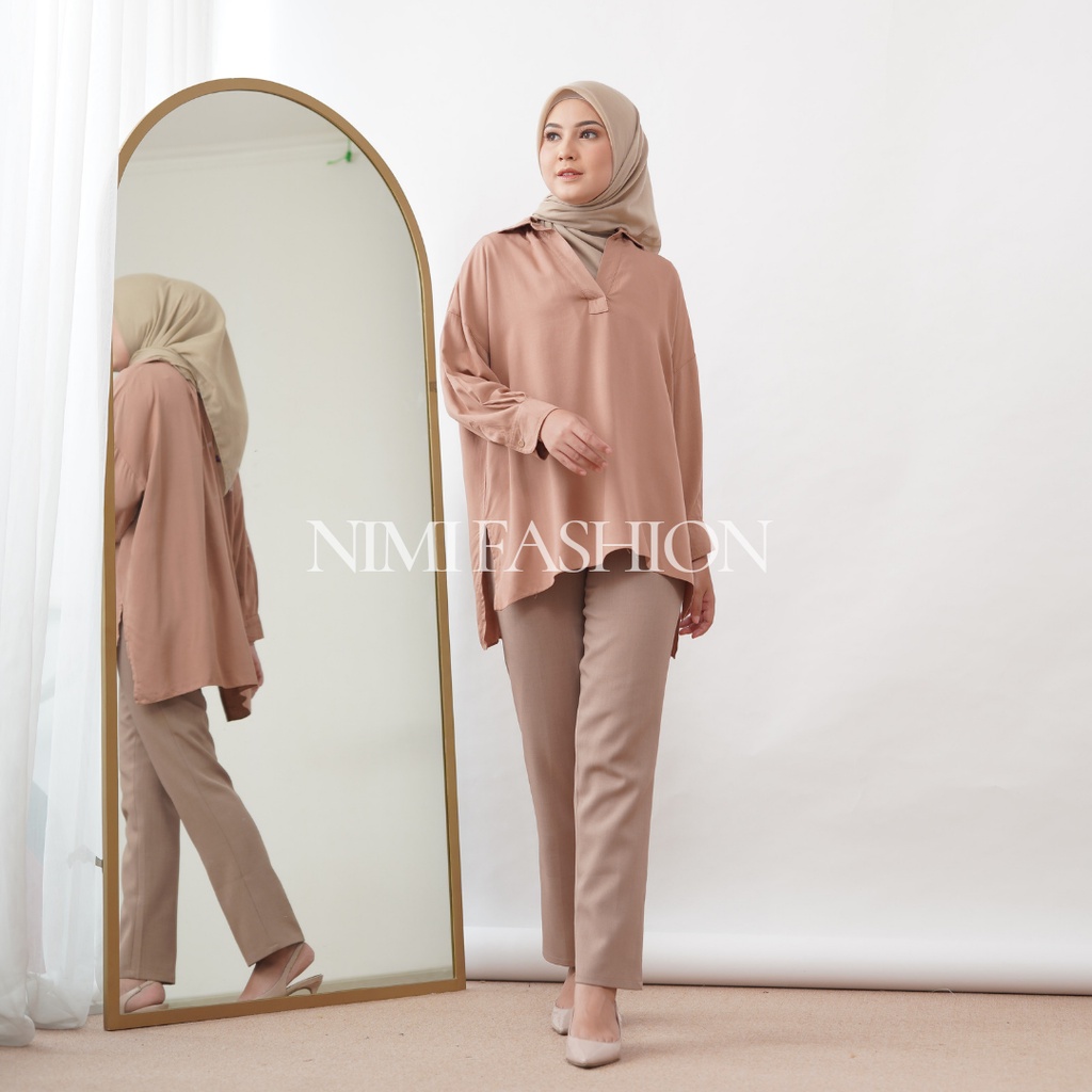 Blouse Oversize Nadine Blouse Wanita Muslim Premium Atasan Uniqlo Oversize Wanita