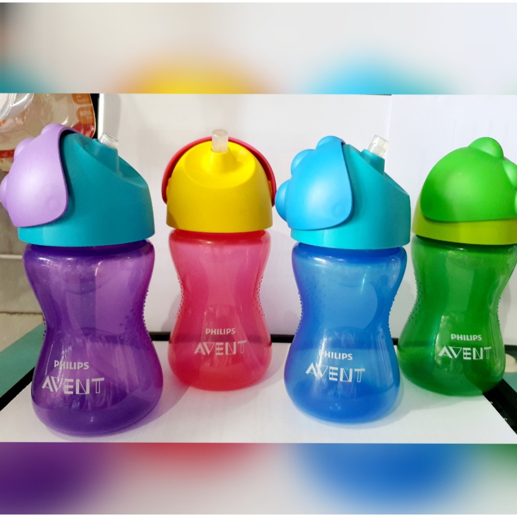 Avent Straw Cup BENDY STRAW 300ml / Botol Minum Avent Sedotan Avent Dinosaurs Cup