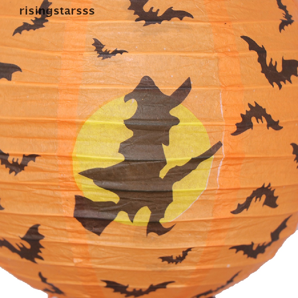 Rsid Span-new Halloween Lampion Kertas Pumpkin Spider Skull Bat Hanging Lantern Dekorasi Halloween