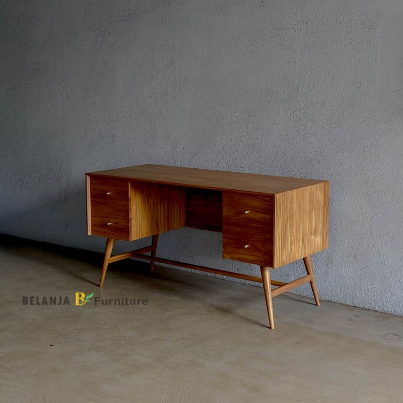 Meja kerja jati minimalis