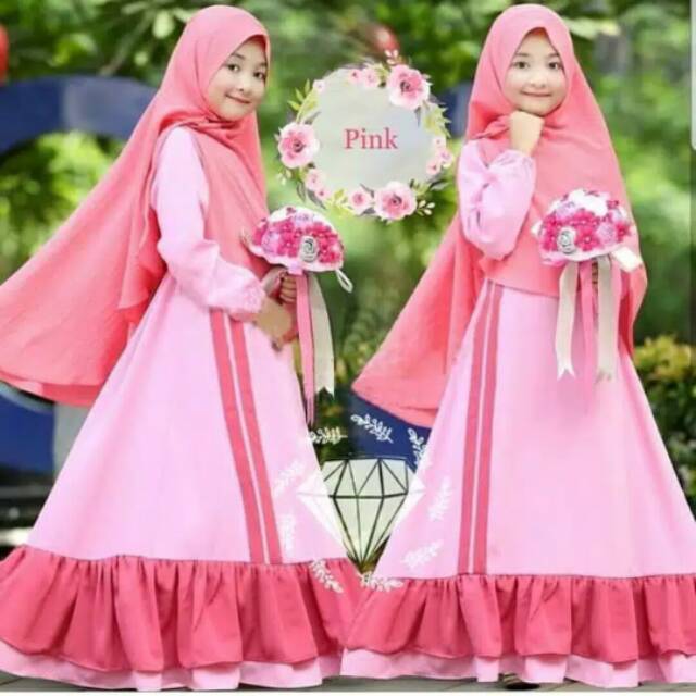 SAFINAAA GAMIS ANAK SYARI PLUS JILBAB