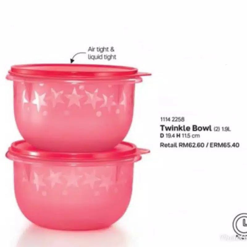 

Tuperware 1pcs Twinkle Bowl 1.9L Mangkok