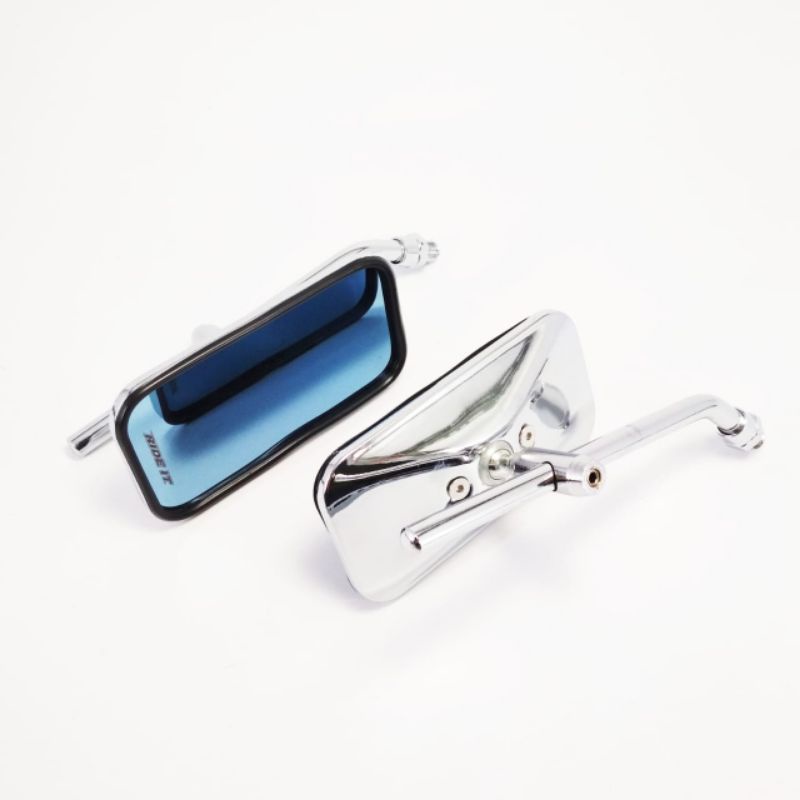 Spion CB 100 125 Retro KOTAK Classic Honda Sepion Klasik Set C70 Grand GL Tiger Megapro W175 KLX-Crhome Kaca Biru