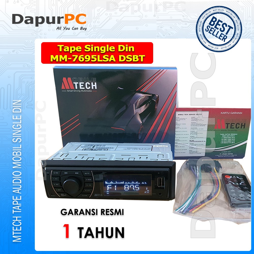 Tape Mobil MTech MM-7695LSA GARANSI SNI Audio MP3 Single Din
