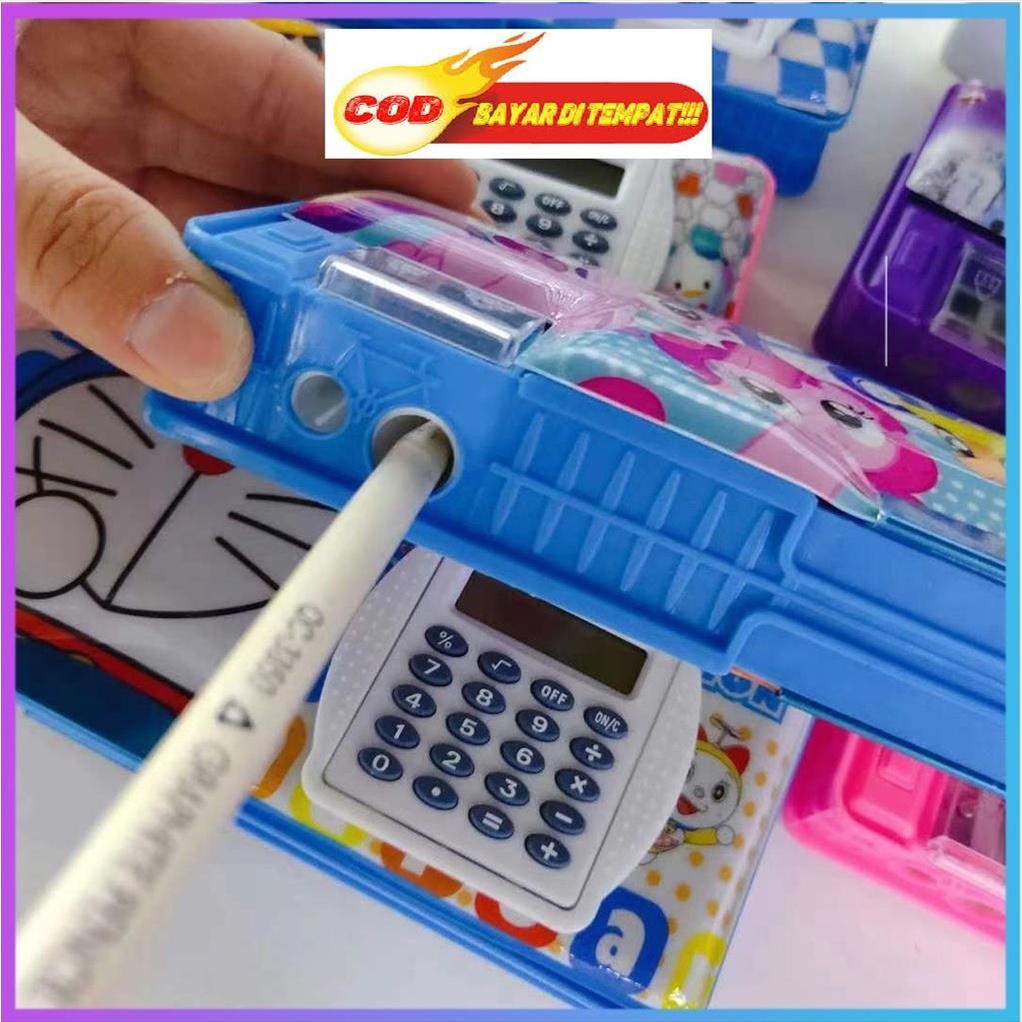 LS 924 - Kotak Pensil Magnet Kalkulator Tepak Tempat Pensil Pencil Box Lucu