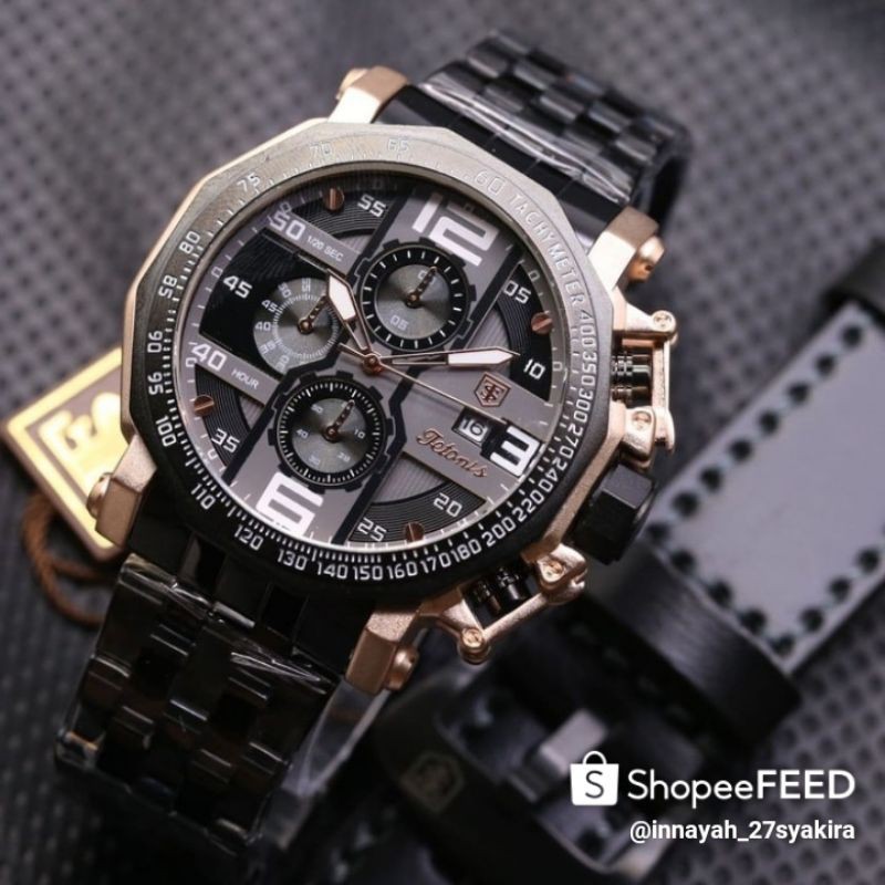 jam tangan pria tetonis rantai paket garansi 1 tahun