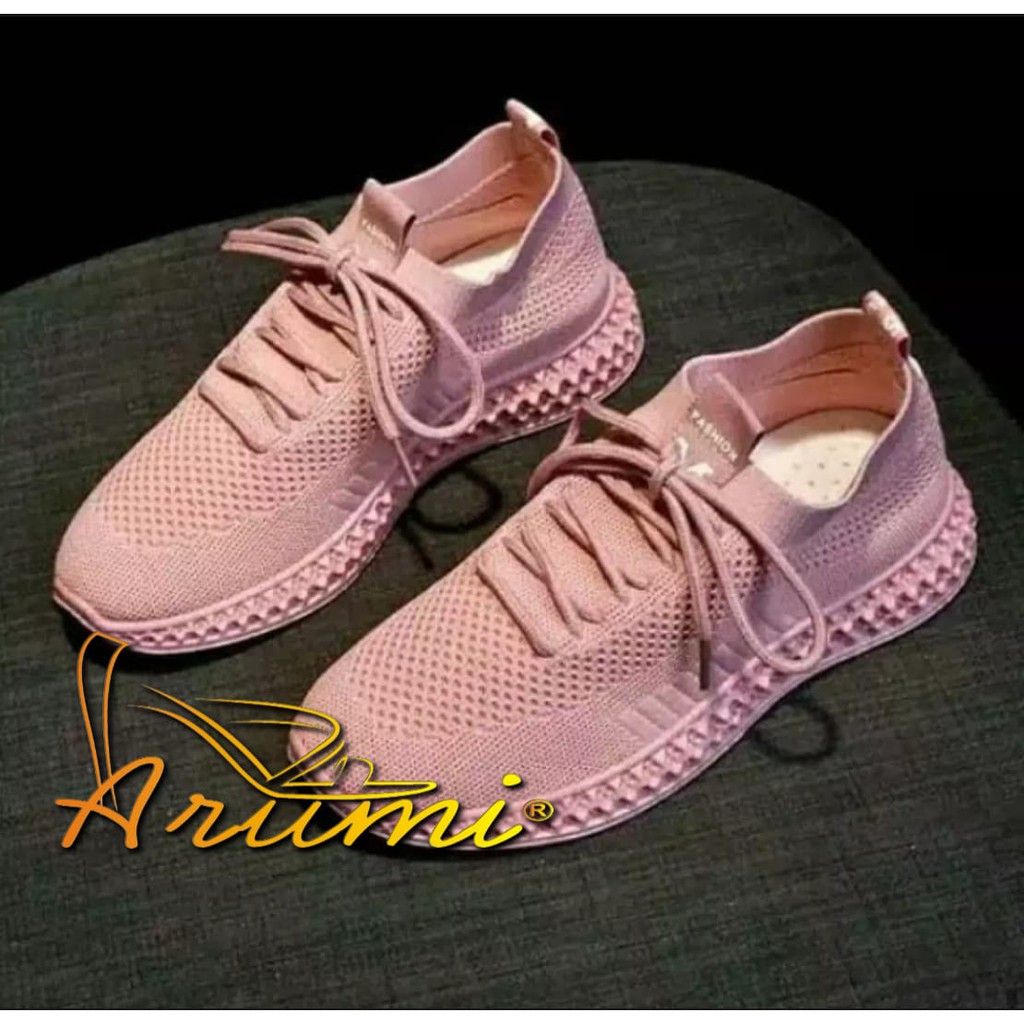 LidoraStore- Sepatu Wanita Sneakers Aerobic  Sepatu Olahraga Wanita Fashione-PINK