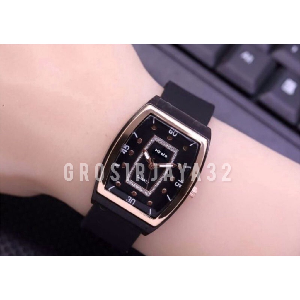 (GROSIRJAYA32) JAM TANGAN WANITA MRETE ANALOG WATCH KOREAN FASHION KARET STRAP