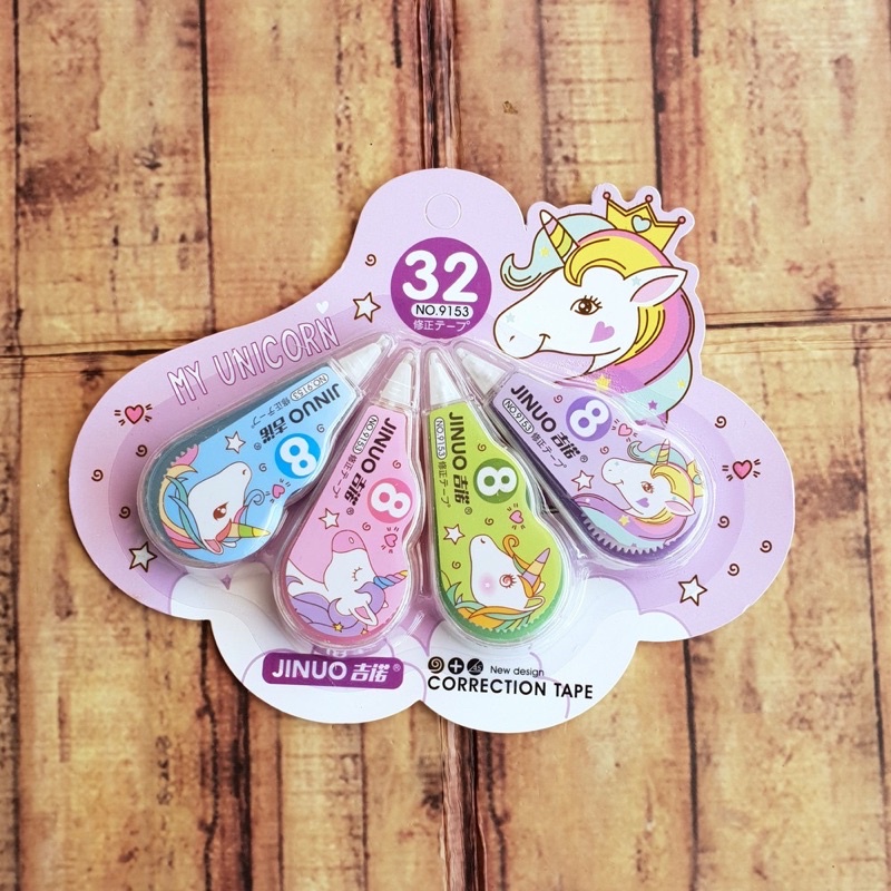 

1 set isi 4 Correction Tape Unicorn / Small Mochi - Tip-Ex Pita Unicorn / Small Mochi Jinuo 9153